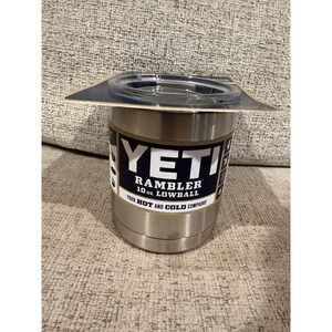 YETI Rambler 10 oz Lowball Stainless Steel Vacuum Insulated Tumbler with Lid NEW
